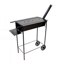 Fogão Churrasqueira Mineiro Chapa 03 Furo Grelha 80x60x38cm