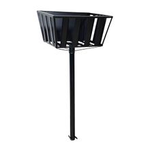 Lixeira de Rua Calçada Popular Cesto Fundo Preta 129x60x45cm