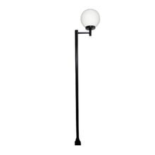 Poste e Luminária Globo P Braço Reto Jardim Preto 200cm