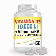 Vitamina D3 10.000UI + Vitamina K2 100mcg com 60 cápsulas