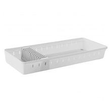 Organizador de Gaveta Porta Facas Antiderrapante Trava Plastico Branco