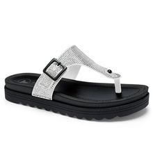 Chinelo Feminino Flatform Preto Brancos Brilhos Tanara T8134-0005