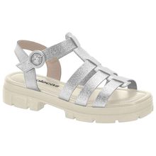 Sandália Feminina Tratorada Prata Branco Off Moleca 5475.102