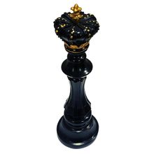 Estátua p/ Decoração Luxo Chess Rei Preto de Resina Verito