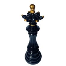 Estátua p/ Decoração Luxo Chess Rainha Preta de Resina Verito