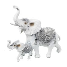 Duo Elefante Branco Decorativo Luxo Verito