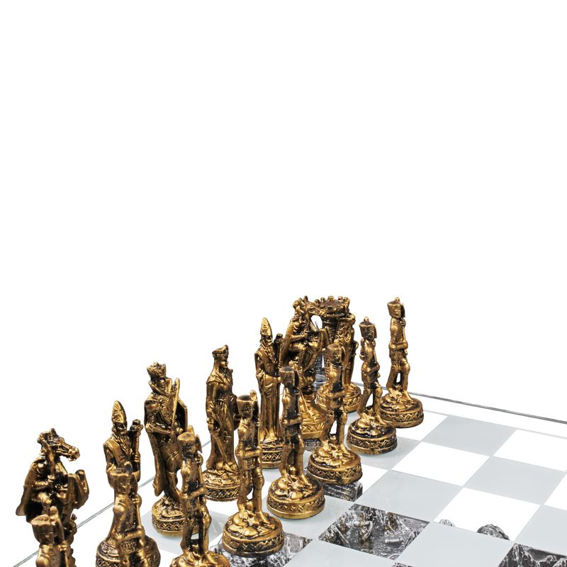 Jogo de mesa Tabuleiro de xadrez luxo Cavaleiros medievais Verito