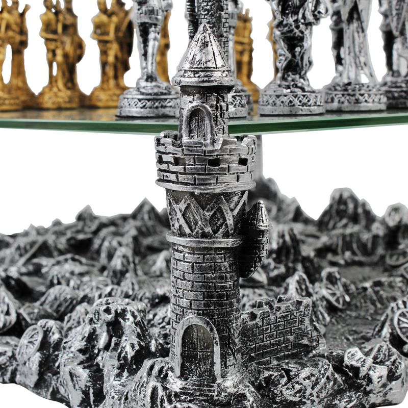 Tabuleiro de Xadrez Luxo Cavaleiros Medievais 3D 