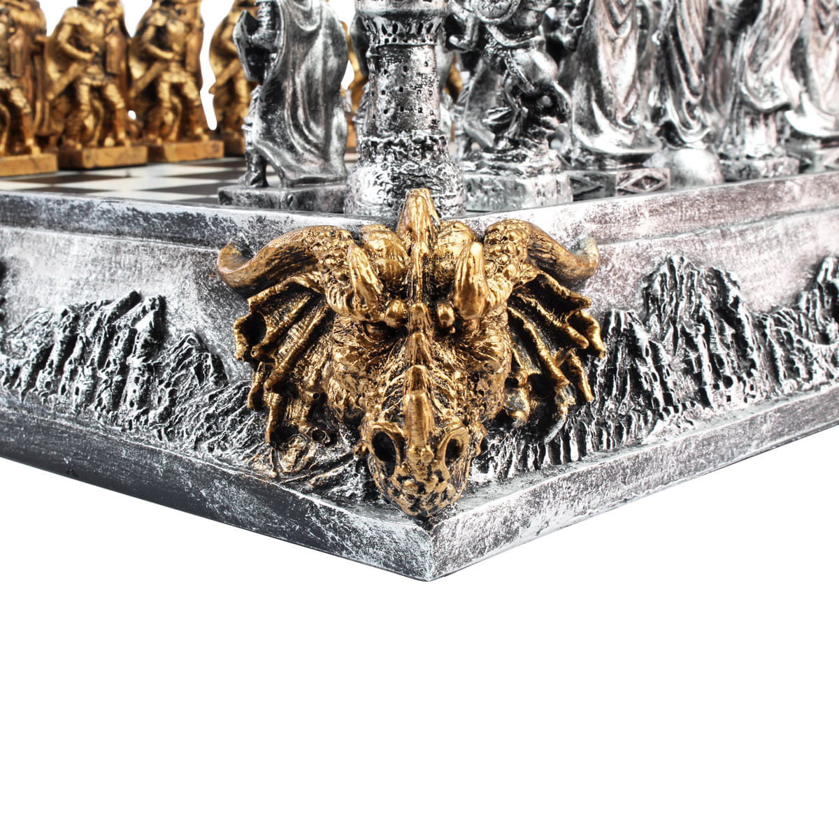 Tabuleiro de Xadrez Luxo Cavaleiros Medievais 3D Verito - Shop Coopera