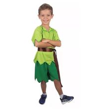 Fantasia Infantil Peter Pan Com Camiseta Short e Faixa De 2 À 8 Anos