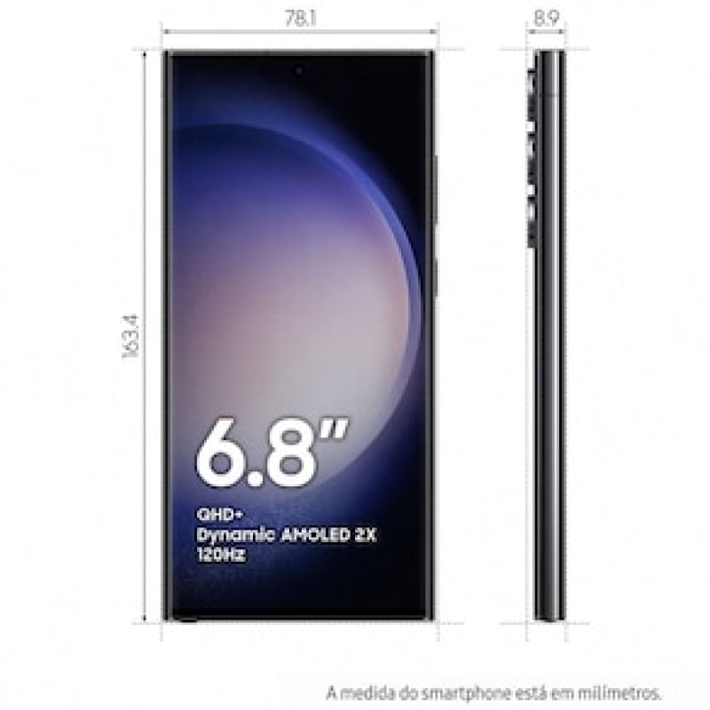 Samsung Galaxy S23 Ultra 5G 512GB Tela 6.8'' 12GB RAM IP68 Processador  Qualcomm Snapdragon 8 Gen 2 Câmera Quádrupla de até 200MP + Selfie 12MP -  Preto