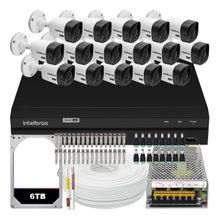 Kit Cftv Monitoramento 16 Cameras Segurança Intelbras Mhdx 1216 6 Tera