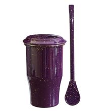 Kit Copo Tereré Alumínio + Bomba Metal Bojo Color Roxo