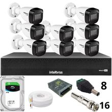 Kit 8 Câmeras Intelbras 1130b Full Hd Dvr Mhdx 1016-c Intelbras Com Detecção De Movimentos Hd 6tb