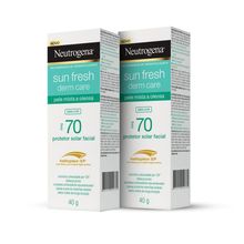 Kit 2 Protetor Solar Facial Neutrogena Sun Fresh Derm Care Sem Cor Fps70 40g
