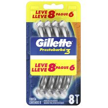 Aparelho de Barbear Descartável Gillette Prestobarba3 Leve 8 Pague 6