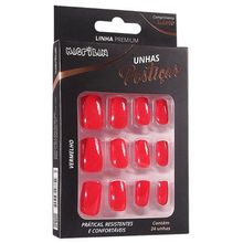 Unhas Postiças Macrilan Médio Vermelha 24 Unidades Unhas Posti?as Macrilan Vermelha 24 Unidades