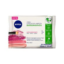 NIVEA Lenço de Limpeza Demaquilante Ação Hidratante 3 em 1 25 un. Lenço Limpeza Facial Nivea Demaquilante 3 em 1