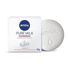 NIVEA Sabonete em Barra Pure Milk Sensitive 90g Sabonete Nivea Pure Milk Sensitive