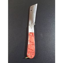 Canivete Artesanal Cabo De Acrílico Lâmina Inox 420 Vermelho.