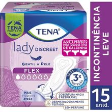 Absorvente Feminino Tena Lady Discreet Flex Absorção Leve 15 Unidades
