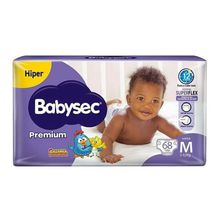 Fralda Babysec Premium Hiper Tamanho M 68 Unidades
