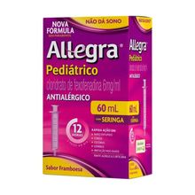 Antialérgico Allegra Pediátrico 6mg/ml Suspensão Oral 60ml com Seringa