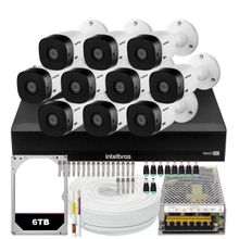 Kit 10 Câmeras Segurança Intelbras Vhl 1220 Full 20m Dvr 16 Canais 6tb