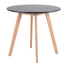 Mesa De Jantar Redonda Leda  90 Cm Preta