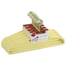 Conjunto Cabide De Veludo Slim Adulto 20 Peças Amarelo Dolce Home Ultra Fino Antideslizante Para Roupas Delicadas
