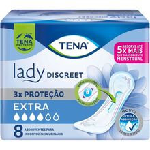 Absorvente Para Incontinência Urinária Tena Lady Discreet Extra 8 Unidades Absorvente Geri?trico Tena Ledy Discreet Extra 8 Unidades