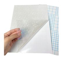 Papel Adesivo Holográfico Vinil Gliter Estrelas A4 50Fls