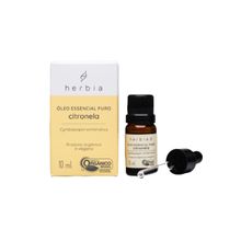 Óleo Essencial de Citronela Orgânico (Cymbopogon Winterianus) Herbia 10ml
