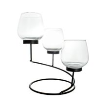Candelabro C/ Suporte De Metal Preto + Copos Verito