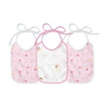 Kit Babador Felpudo Estampado Rosa 25x19cm 3 Pçs Papi