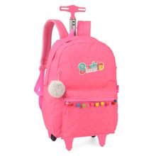 Mochila Rodas Escolar Infantil Barbie Luxcel MC51625BB Rosa