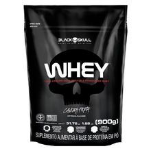 Refil Whey Protein 900g  Black Skull Caveira Preta - Morango