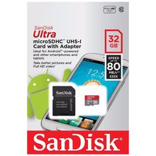 Cartão de Memória SanDisk Ultra 32GB Micro SD Classe 10