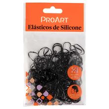 Elástico Silicone Para Cabelo ProArt 200un Preto ES04B Elástico Silicone Para Cabelo ProArt 200un Preto