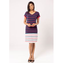 Vestido Pau a Pique Listrado Vermelho