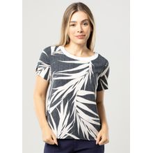 Blusa Manga Curta Pau a Pique Estampada Preto