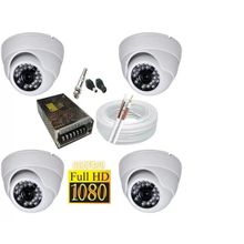 Kit 4 Câmeras Dome Infra vermelho Full Hd com acessórios