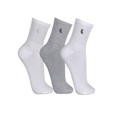 Kit 3 Meias Cano Médio Lupo - Cinza/Branco - 03245 | Pau a Pique