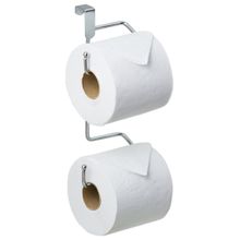 Porta Papel Higiênico para Caixa de Descarga Suporte para Dois Rolos Sem Furo Cromado