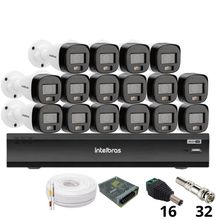 Kit 16 Câmeras Intelbras 3220b Full Color Com Áudio Dvr Intelbras Imhdx 3132 Inteligência Artificial Sem Hd