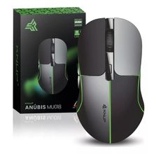 Mouse Gamer Sem Fio Wireless Usb Bluetooth 1600 Dpi Led RGB Cor Preto/Cinza