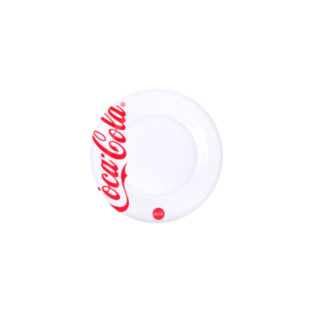 Prato Raso Coca-Cola Branco 25 cm