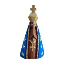 Imagem Nossa Senhora Aparecida 12cm em Madeira Entalhada a Mão Pequena