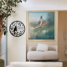 Quadro Mandala Passsarinho Corte a Laser 34cm diametro