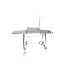 Carro Maca Inox Grades Suporte Soro Para - Choque Rodízios 5"